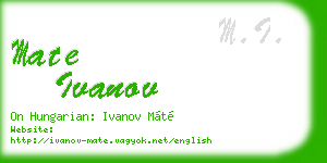 mate ivanov business card