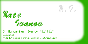 mate ivanov business card